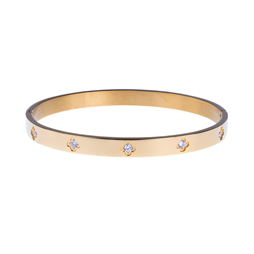 Gold Flower Bangle