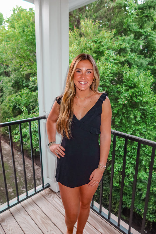 Ruffle V-Neck Dress
