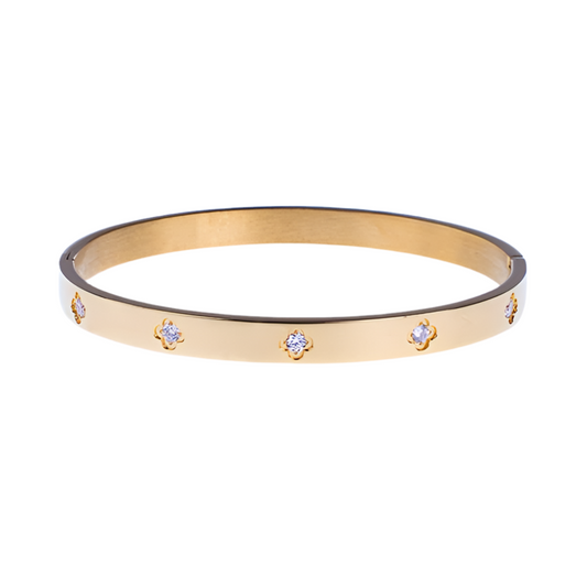 Gold Flower Bangle